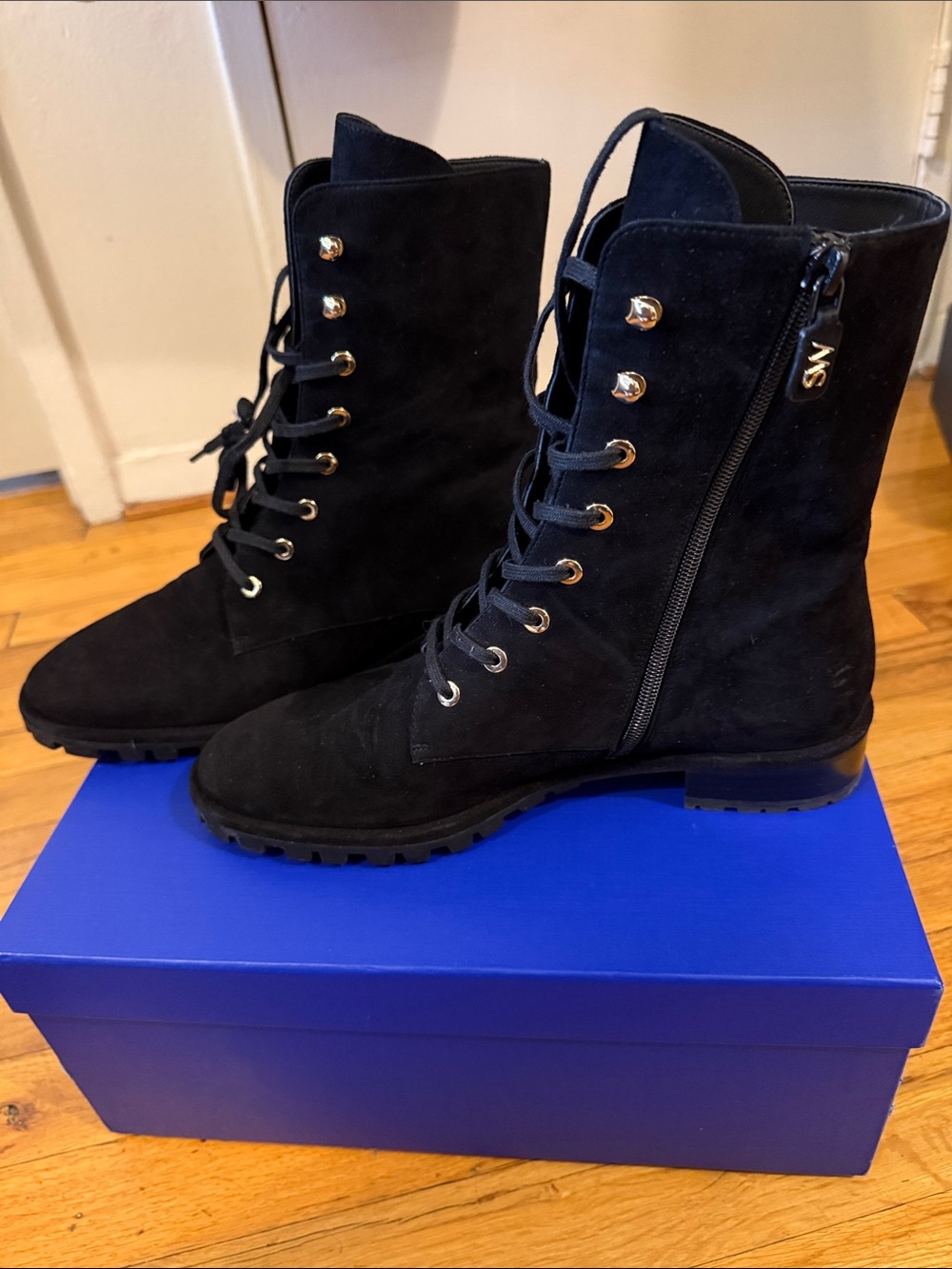 Stuart Weitzman Laine Suede Combat Boot